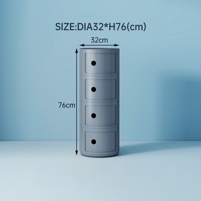 32cm Cylindrical 4 tiered Drawer Storage Drawer Unit Grey