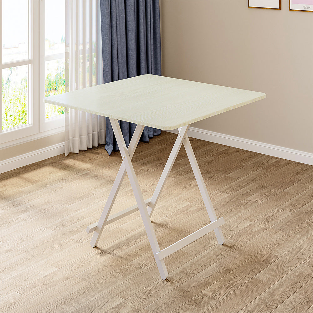 White 80x80cm Folding Wooden Dining Table