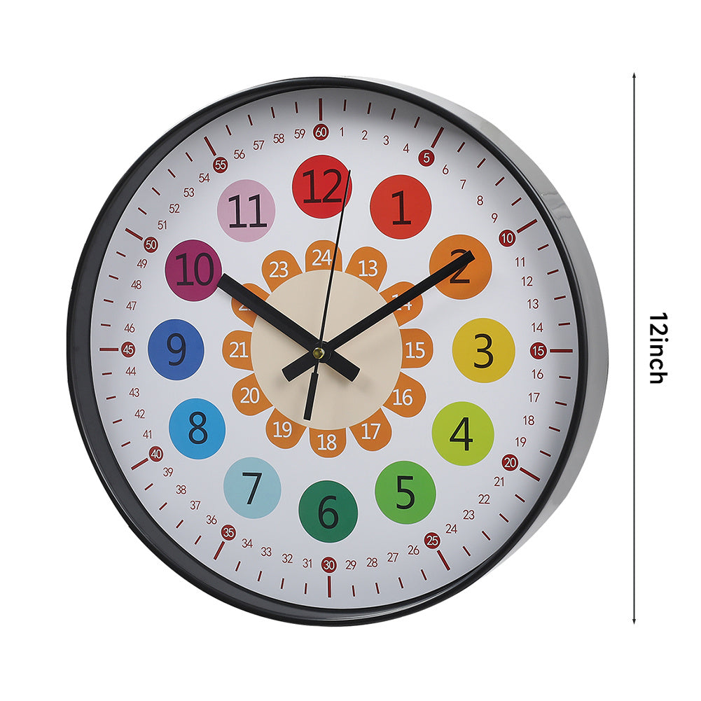 Modern Colourful Teach The Time Round Clock for Kids
