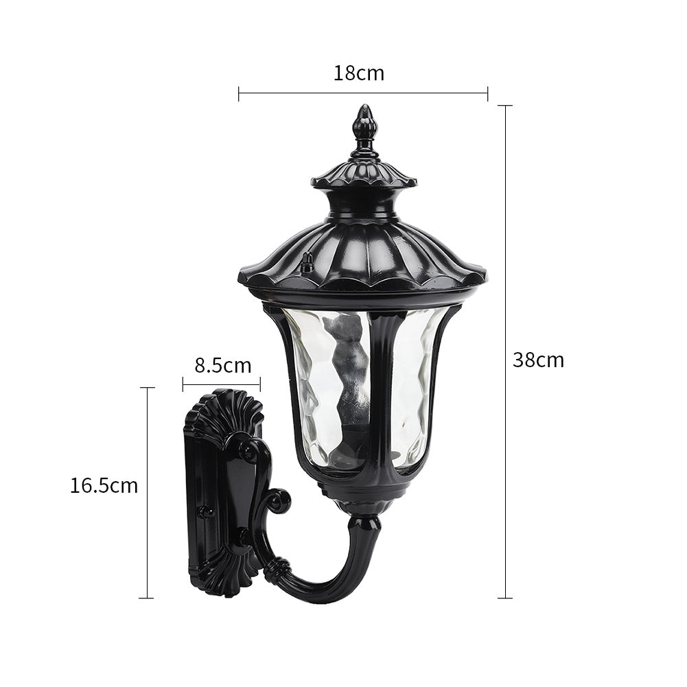 Black Traditional Textured Black Outdoor Wall Lantern