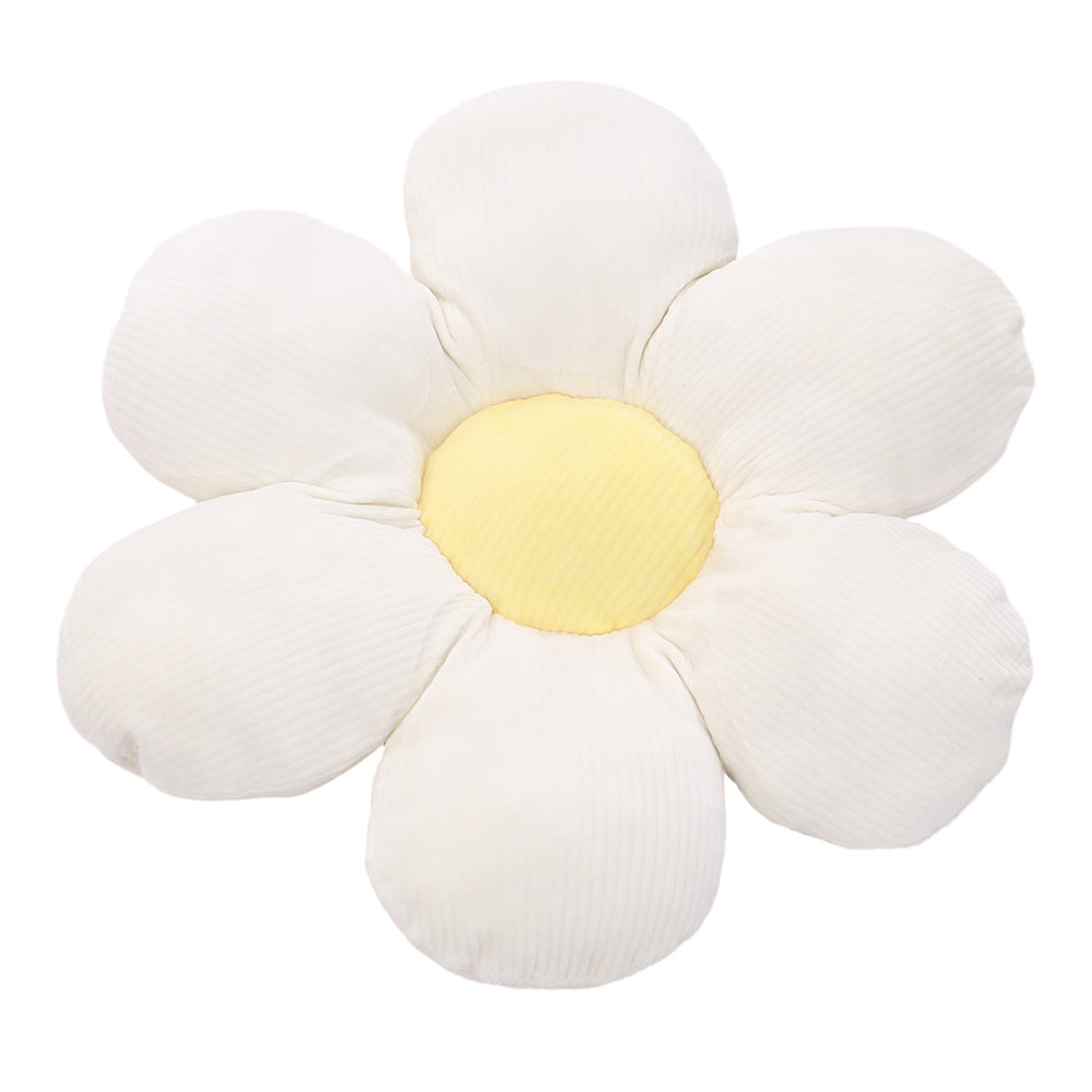 White Daisy Shaped Seat Cushion Flower Throw Pillow