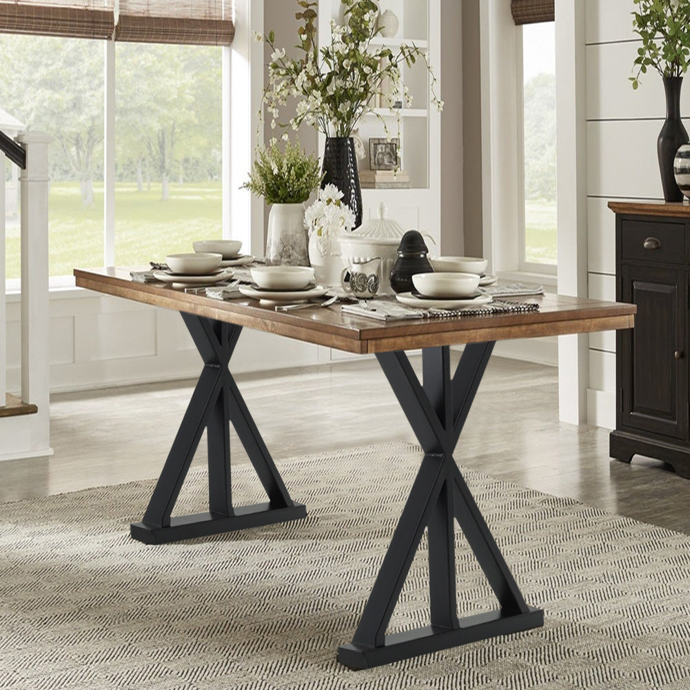 2pcs Black Metal Table Legs Industrial Table Legs