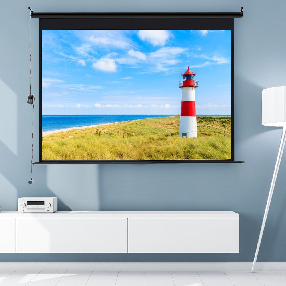 Motorized Electric Projector Screen with Remote Control