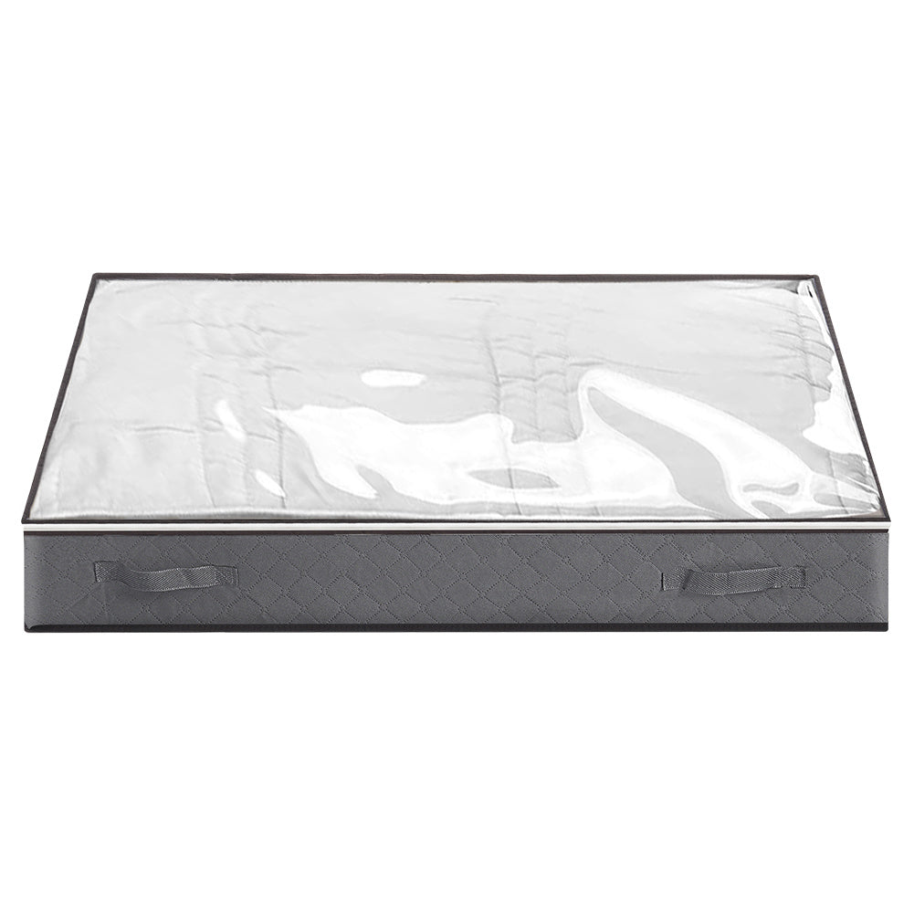 Underbed Fabric Clothes Quilt Storage Bag with Clear Window and Handles