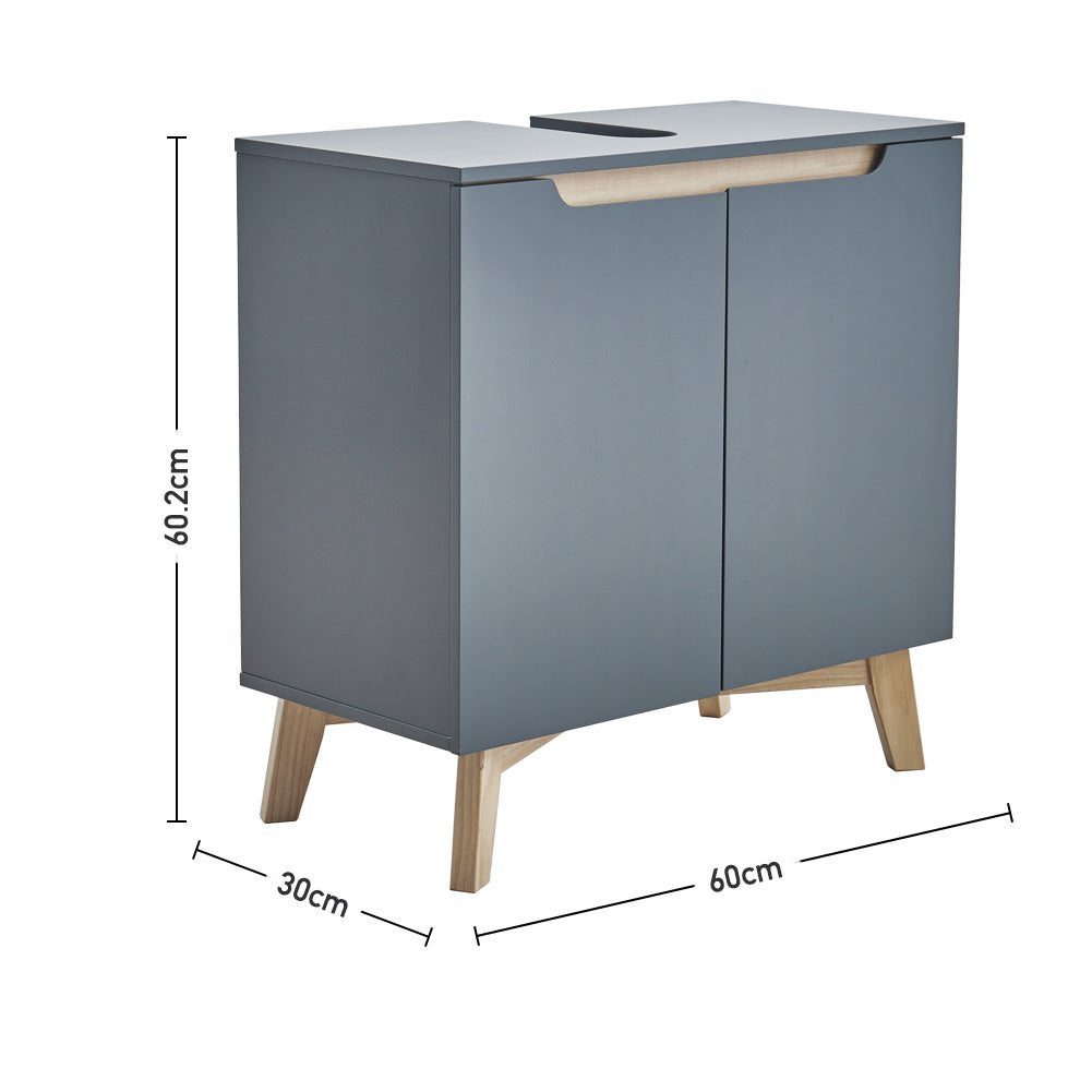 Grey Freestanding Under Sink Storage Cabinet
