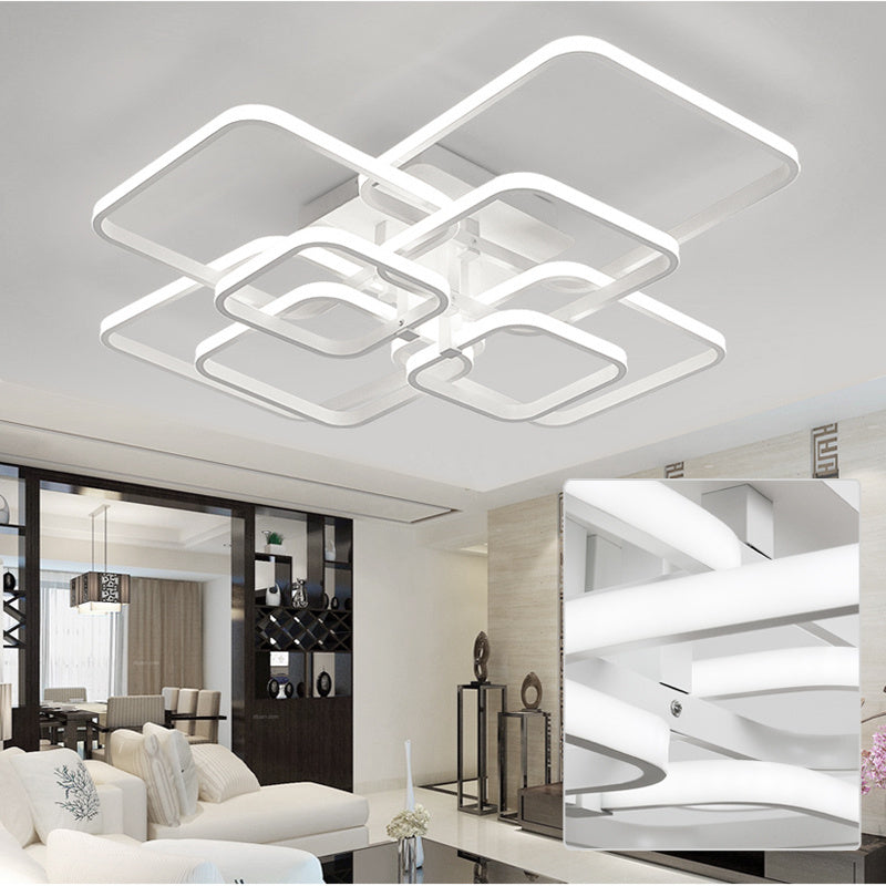 Square LED Ceiling Light Cool White Light, 8 Head