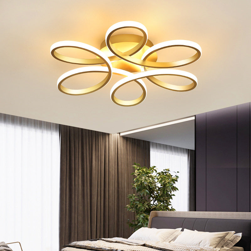 Modern Petal LED Ceiling Light, Gold 58CM Dimmable