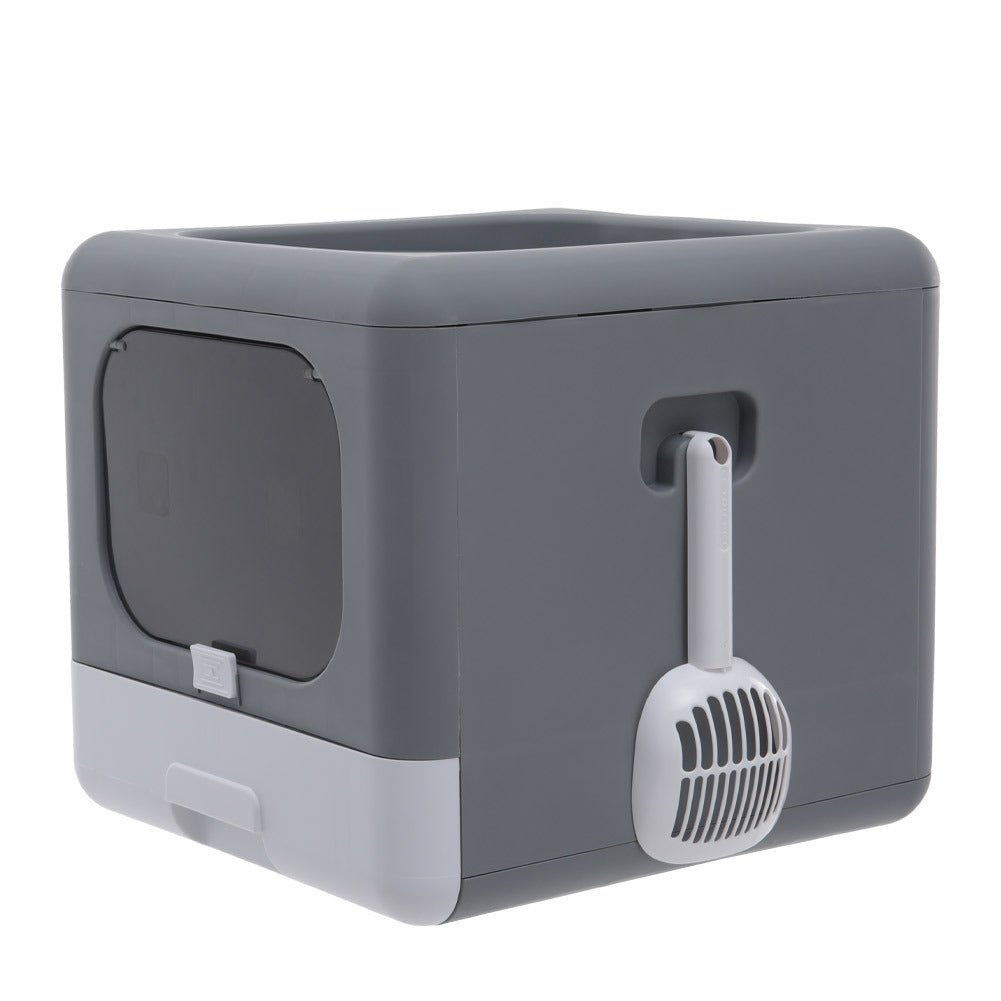 Full Enclosed Cat Toilet Litter Box in Grey