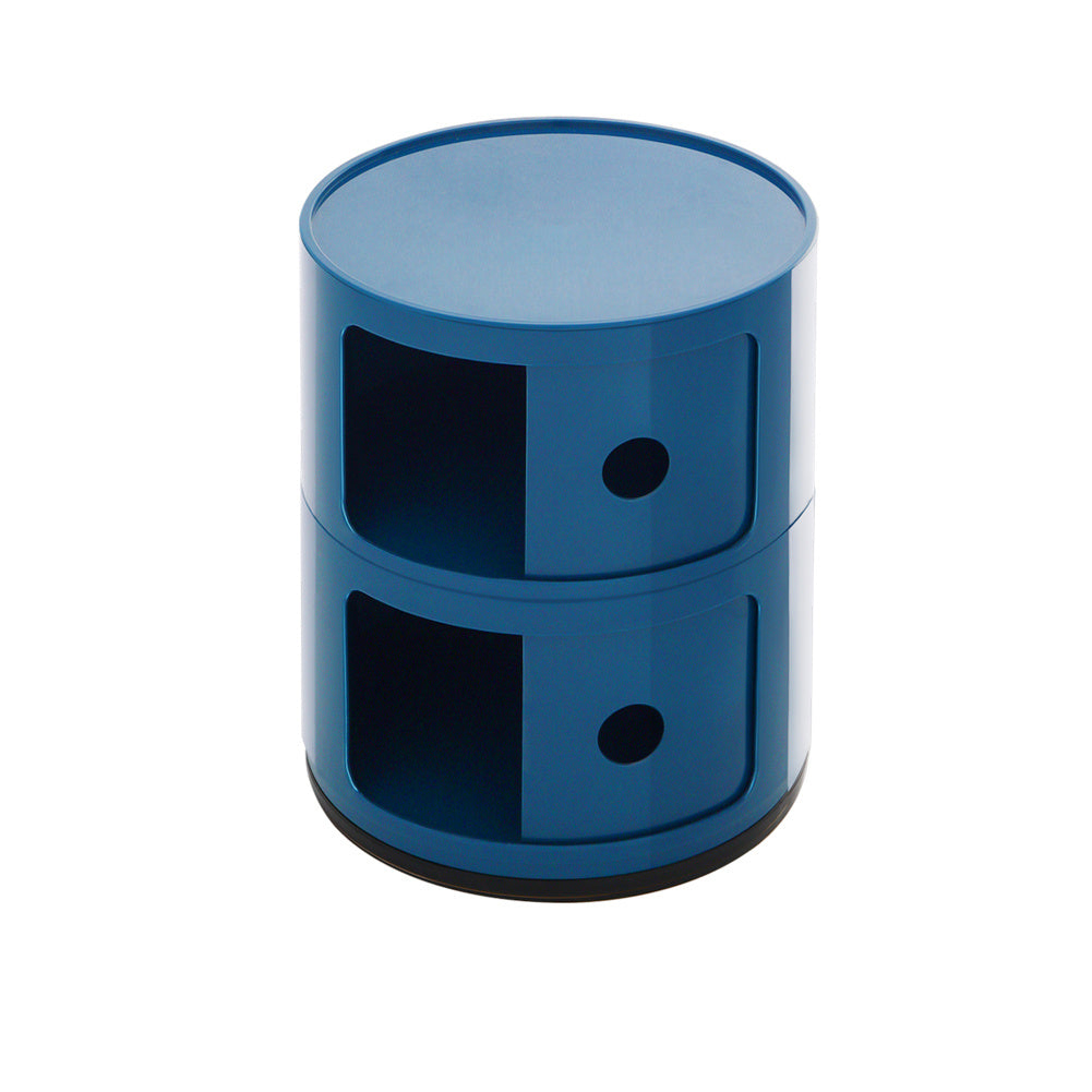 32cm Cylindrical 2 tiered Drawer Storage Drawer Unit,Blue