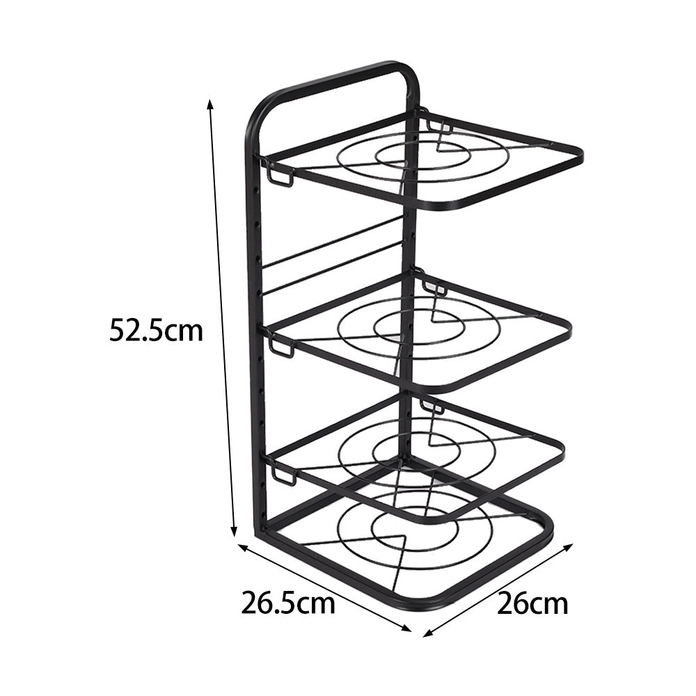 Kitchen 4 Tier Pan Organizer Rack Cookware Holder Stand