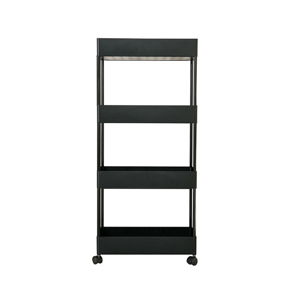 4 Tier Kitchen Trolley Cart Vegetable Fruite Storage Rack Shelf, Black