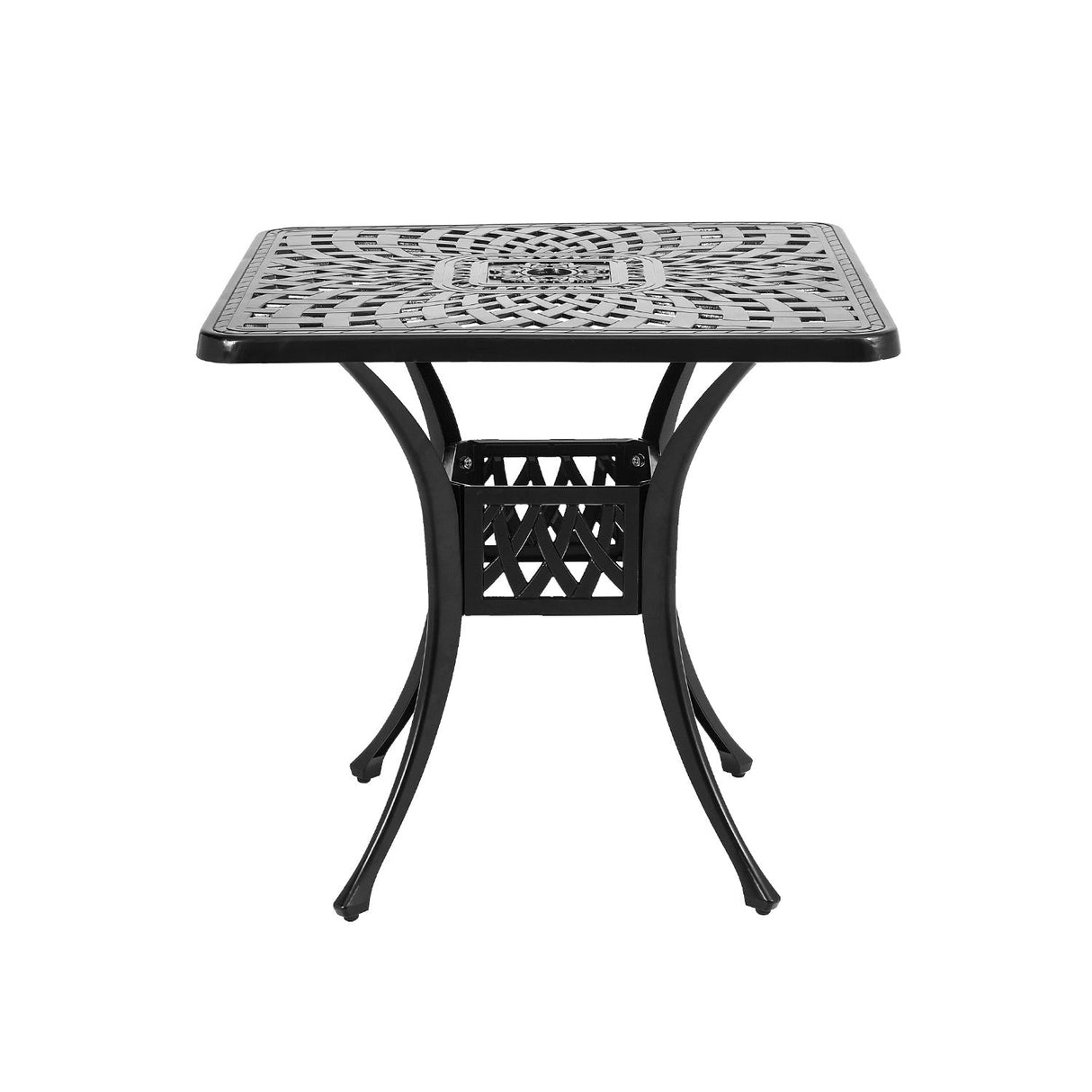 Black Cast Aluminum Square Outdoor Dining Table