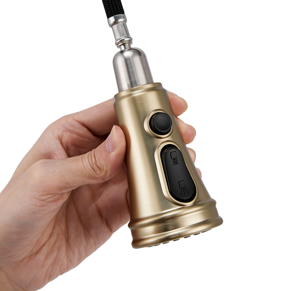 Prerinse Pull Down Swivel Kitchen Faucet,Golden