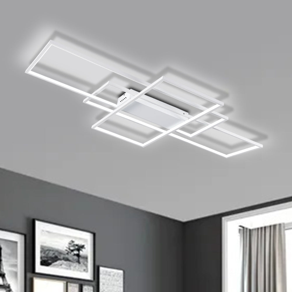 Modern Rectangle LED Chandelier Ceiling Light , 90CM Cool White