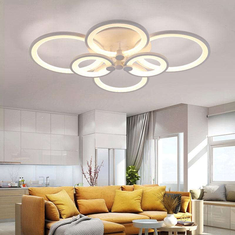 Round LED Dimmable Ceiling Light With Remote 6 Head