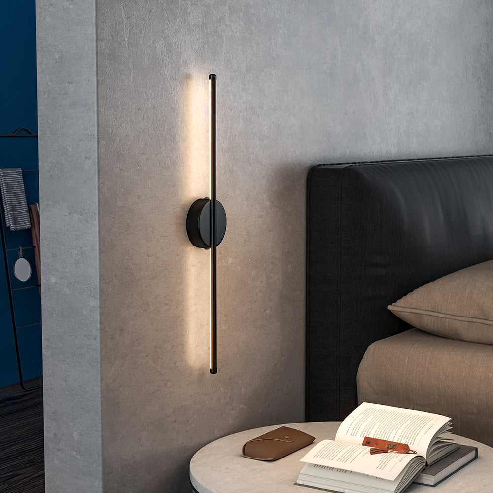 60CM Minimalist Linear LED Wall Sconce for Living Room Bedroom, Warm Light