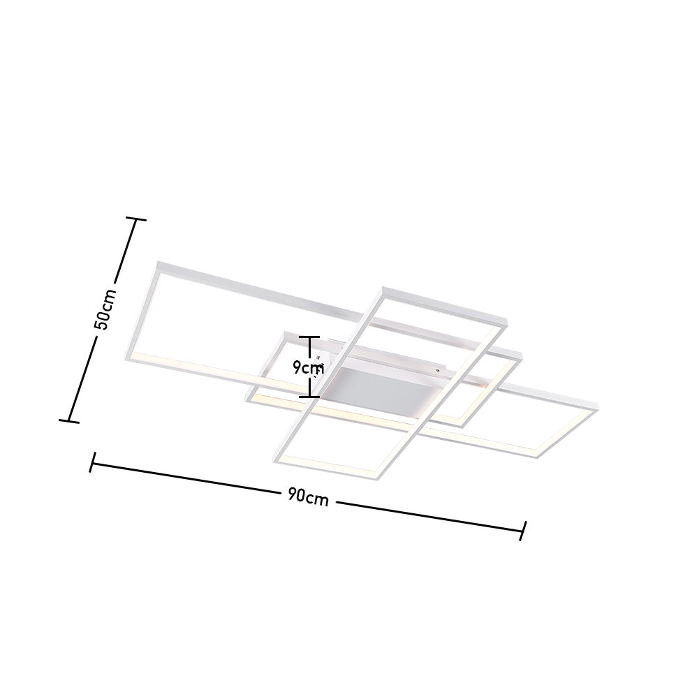 Modern Rectangle LED Chandelier Ceiling Light , 90CM Dimmable