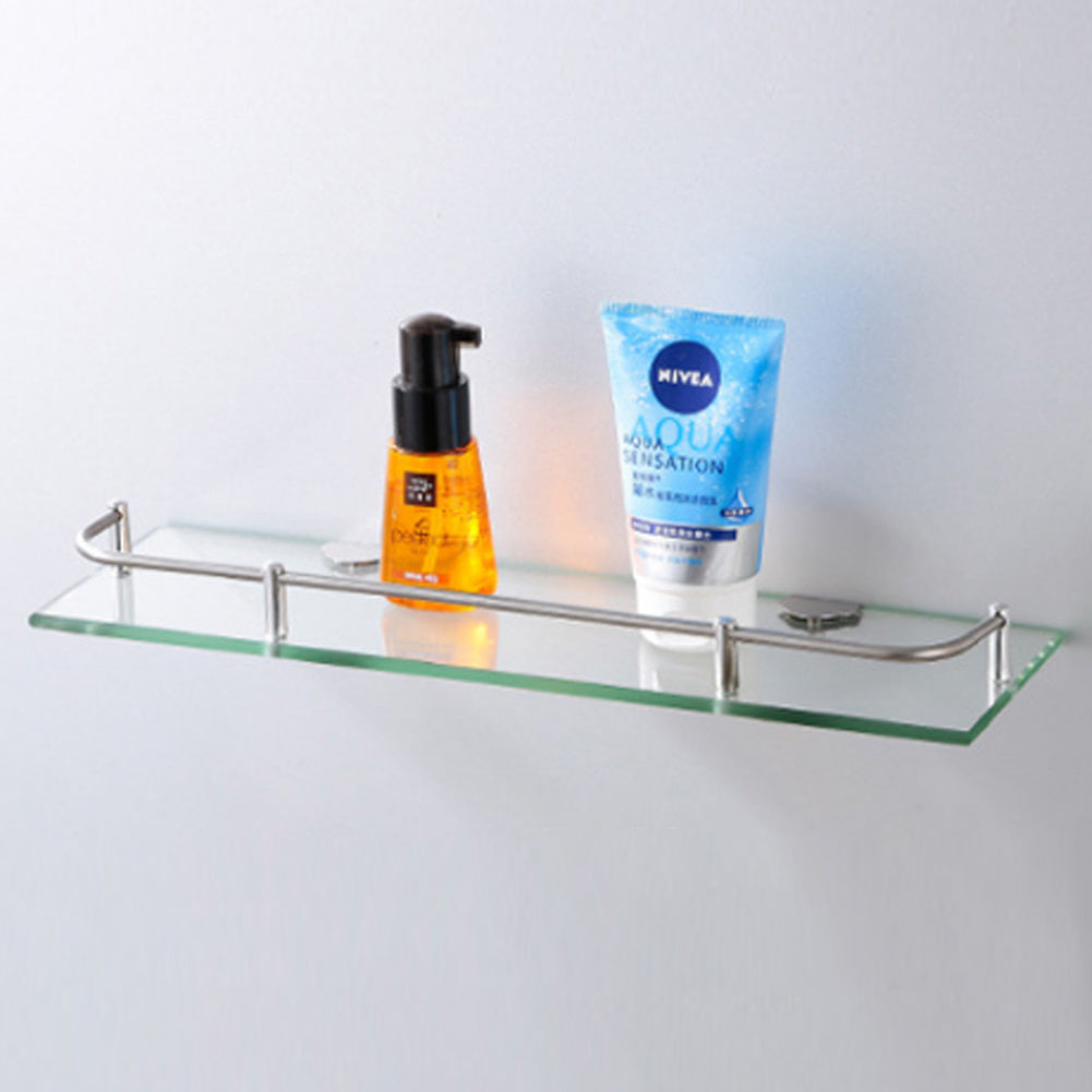 60CM Wall Mounted Glass Shower Storage Caddy for Bathroom