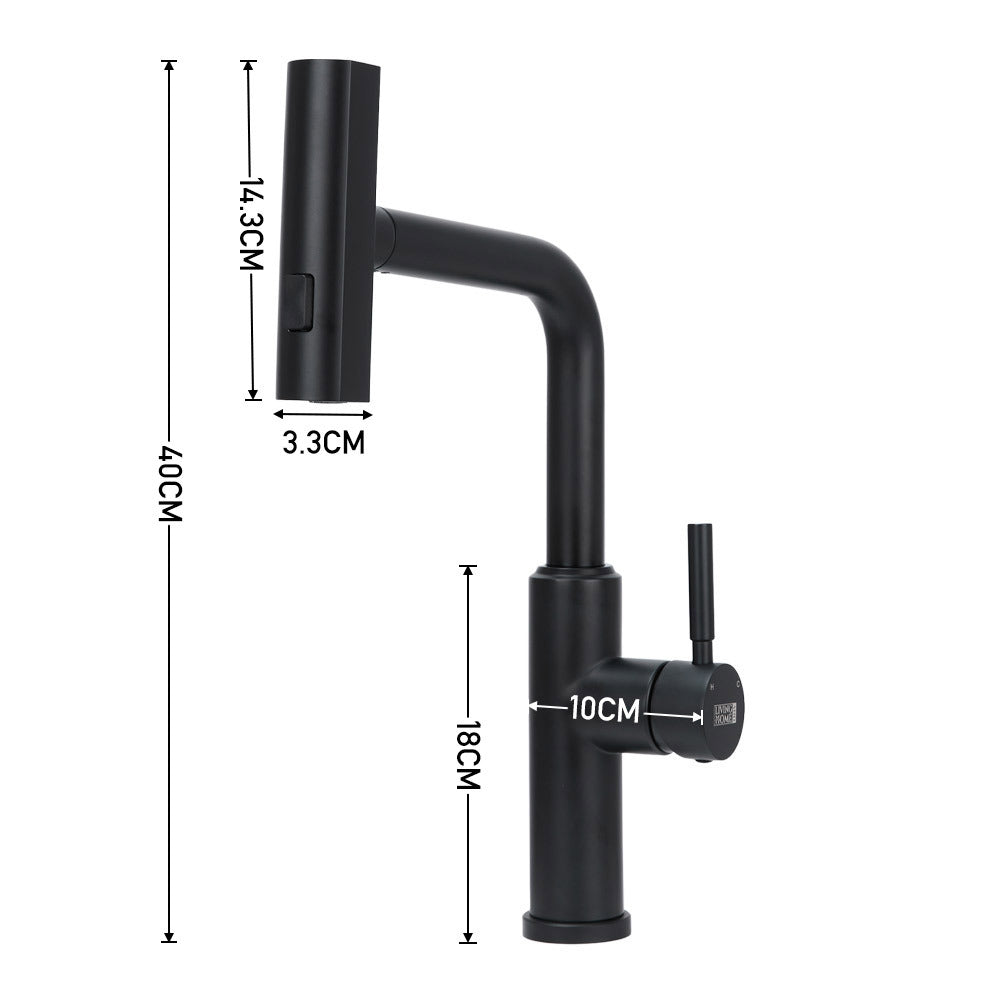 Rotable Pulldown Kitchen Mixer Tap,Black