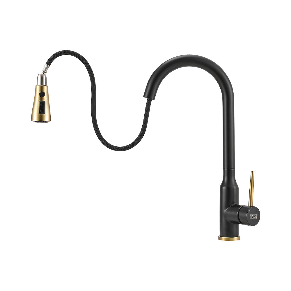 43cm Retractable Pull-down Kitchen Faucet,Black