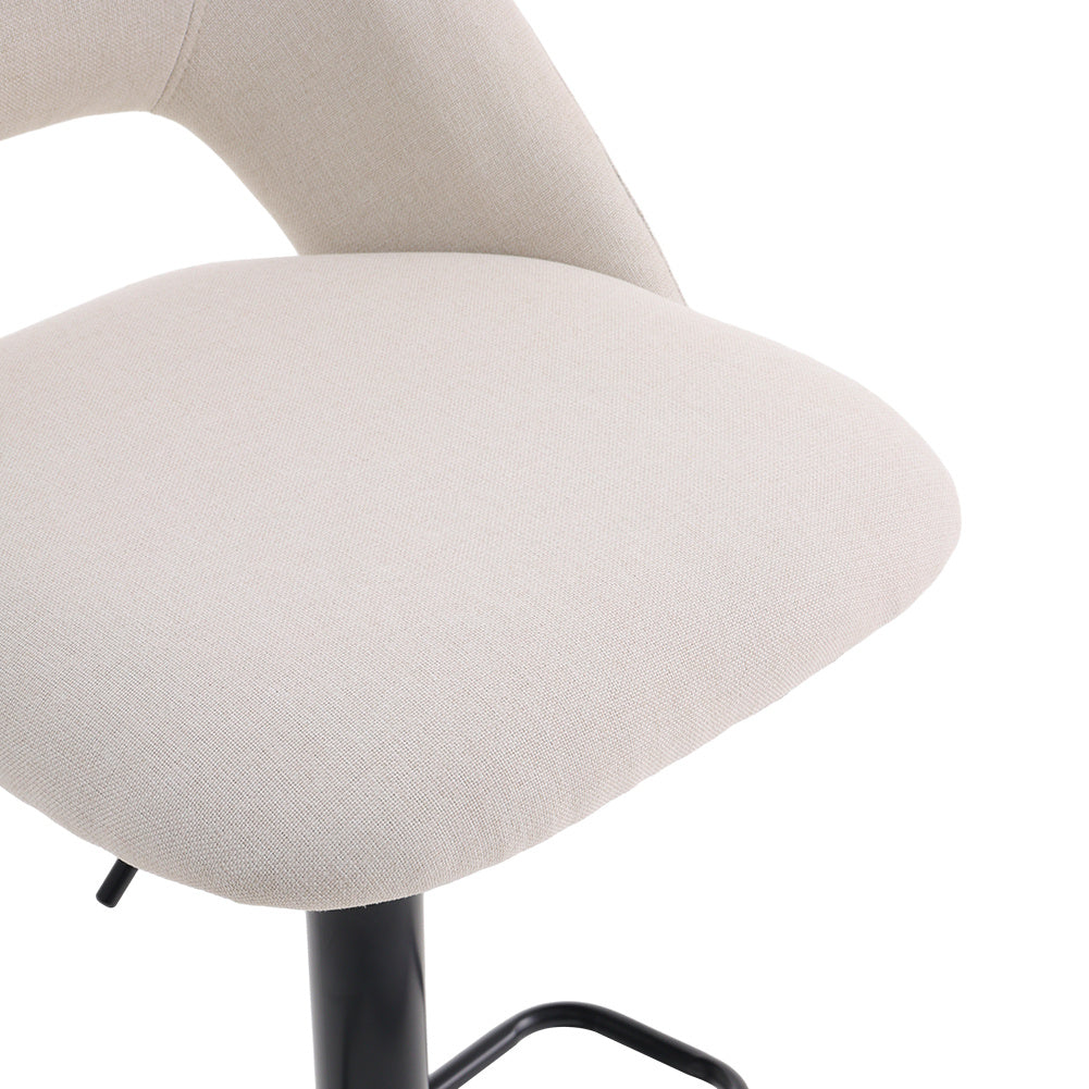 2 Set Linen Counter Swivel Height Breakfast Bar Stools,Beige