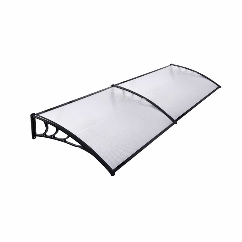 Door Canopy Awning Window Rain Snow Shelter Curved Sheet, Black 190CM