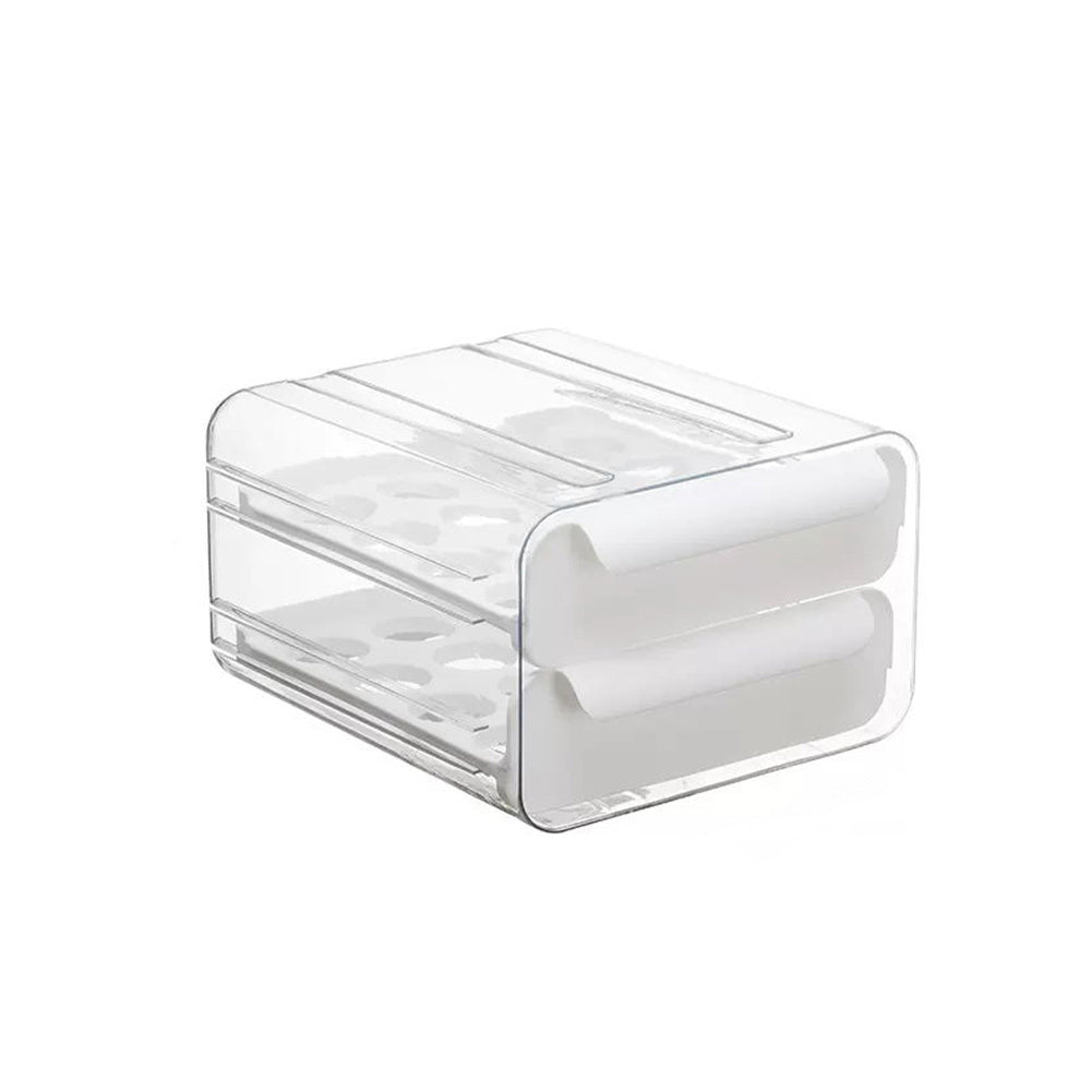 Double layer Transparent Egg Storage Drawer Box