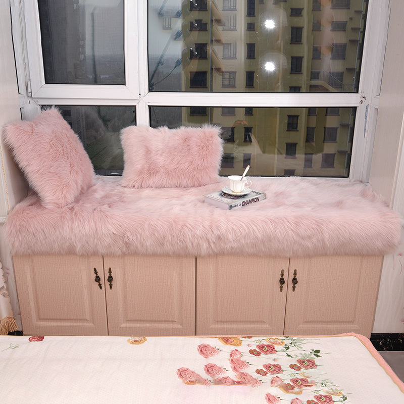 Rectangle Faux Fur Sheepskin Floor Rug, Pink 60x90CM