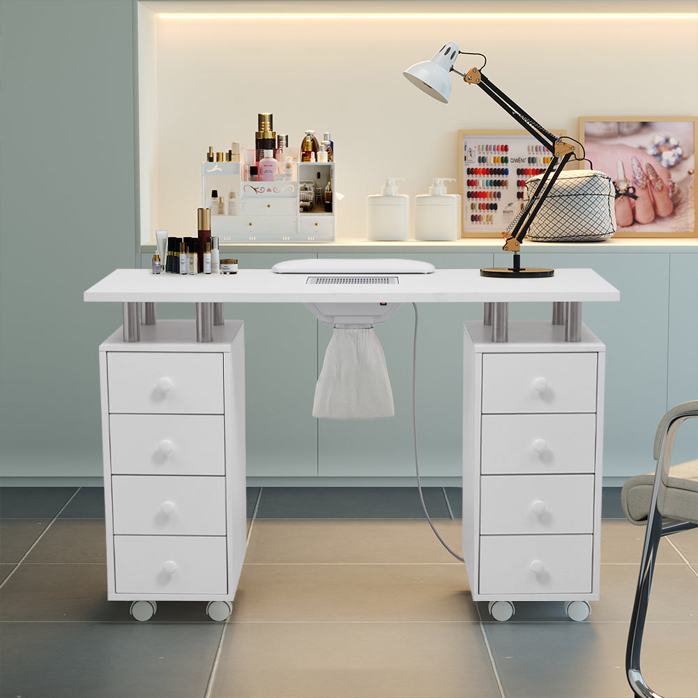 Rolling Manicure Station Nail Table with Dust Collector