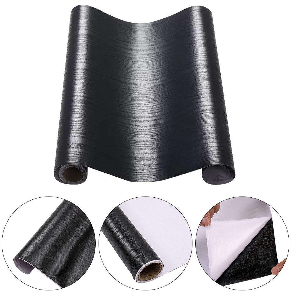 Black Wood Effect Self adhesive Wallpaper
