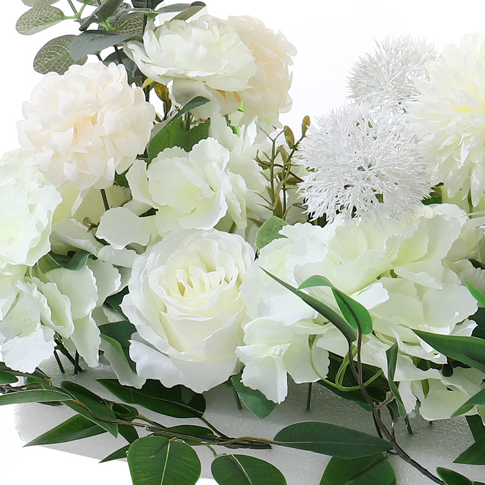 White Rose Floral Row for Wedding Aisle Decor