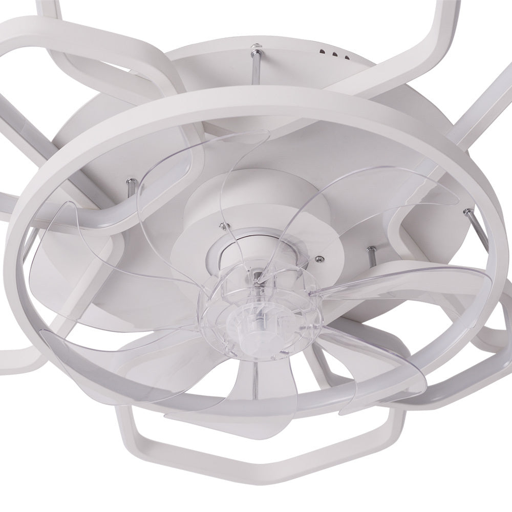 Geometrical Ceiling Mount LED Fan Light,White