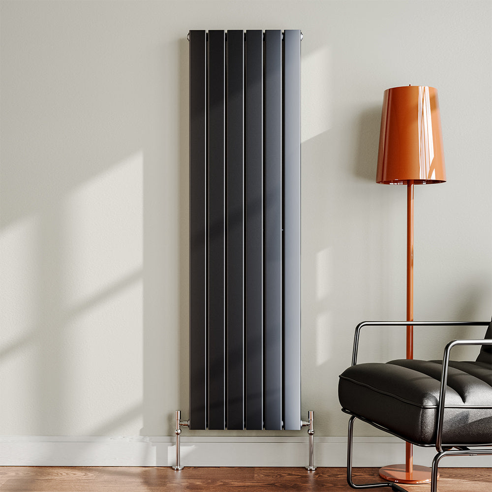 1368W Steel Smoke Grey Vertical Tall Radiator with Double Panel
