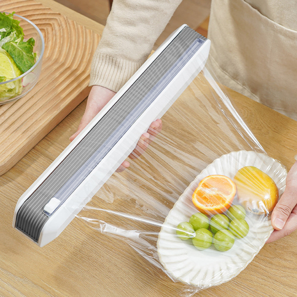 Grey Magnetic Cling Film Wrap Dispenser with Slide Cutter