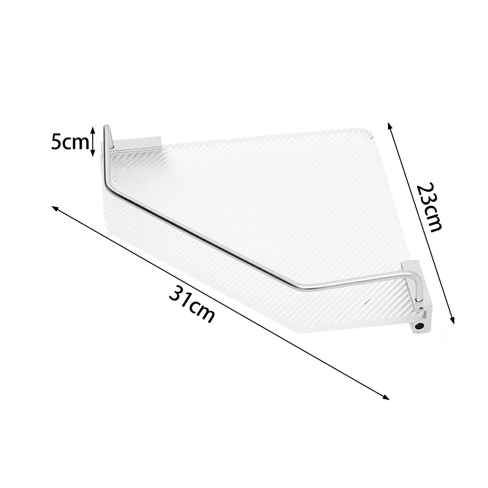 Silver Acrylic Bathroom Corner Shelf Shower Organiser