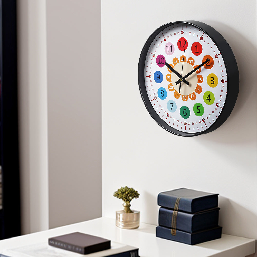 Modern Colourful Teach The Time Round Clock for Kids