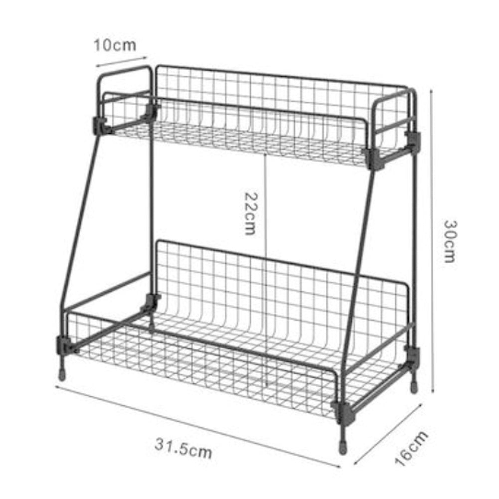 2 Tier Iron Wire Countertop Storage Shelf for Bathroom