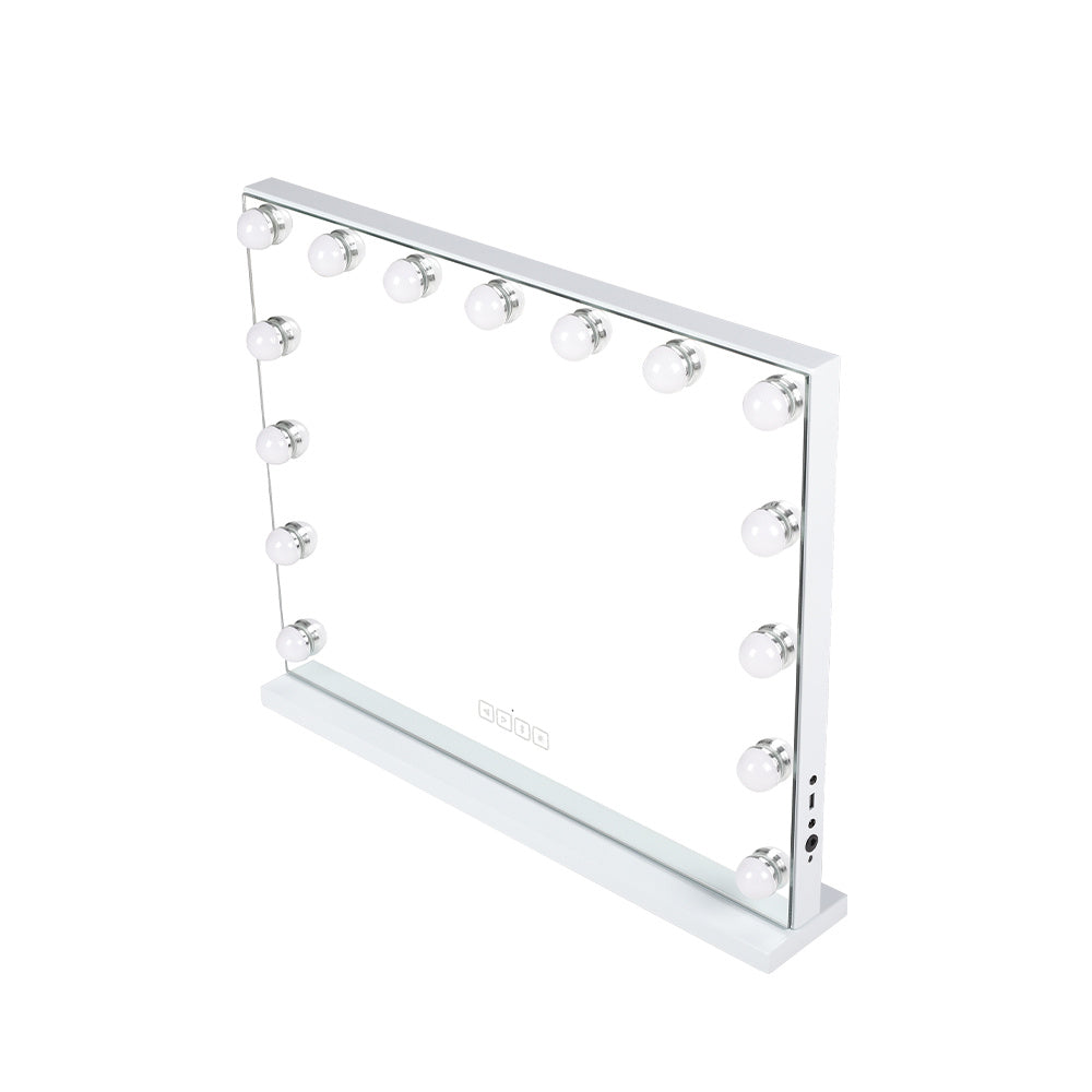 White Hollywood LED Vanity Mirror with Bluetooth