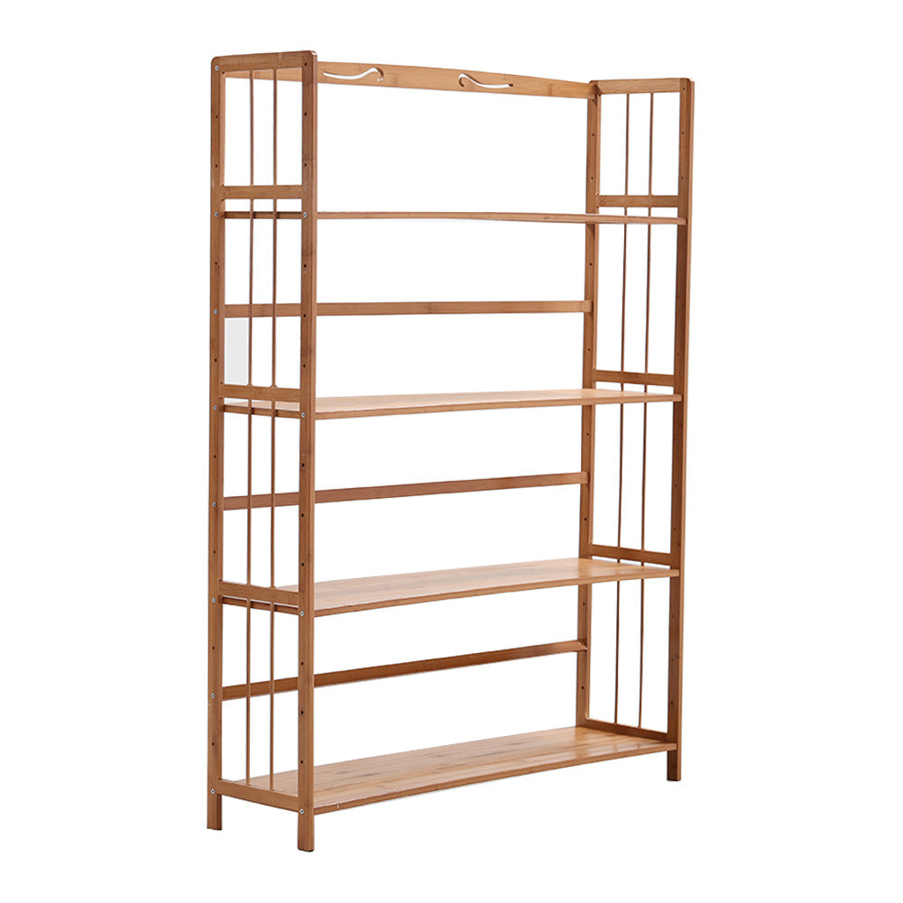 4 Tier Bamboo Bookshelf Organizer Free Standing Bookcase