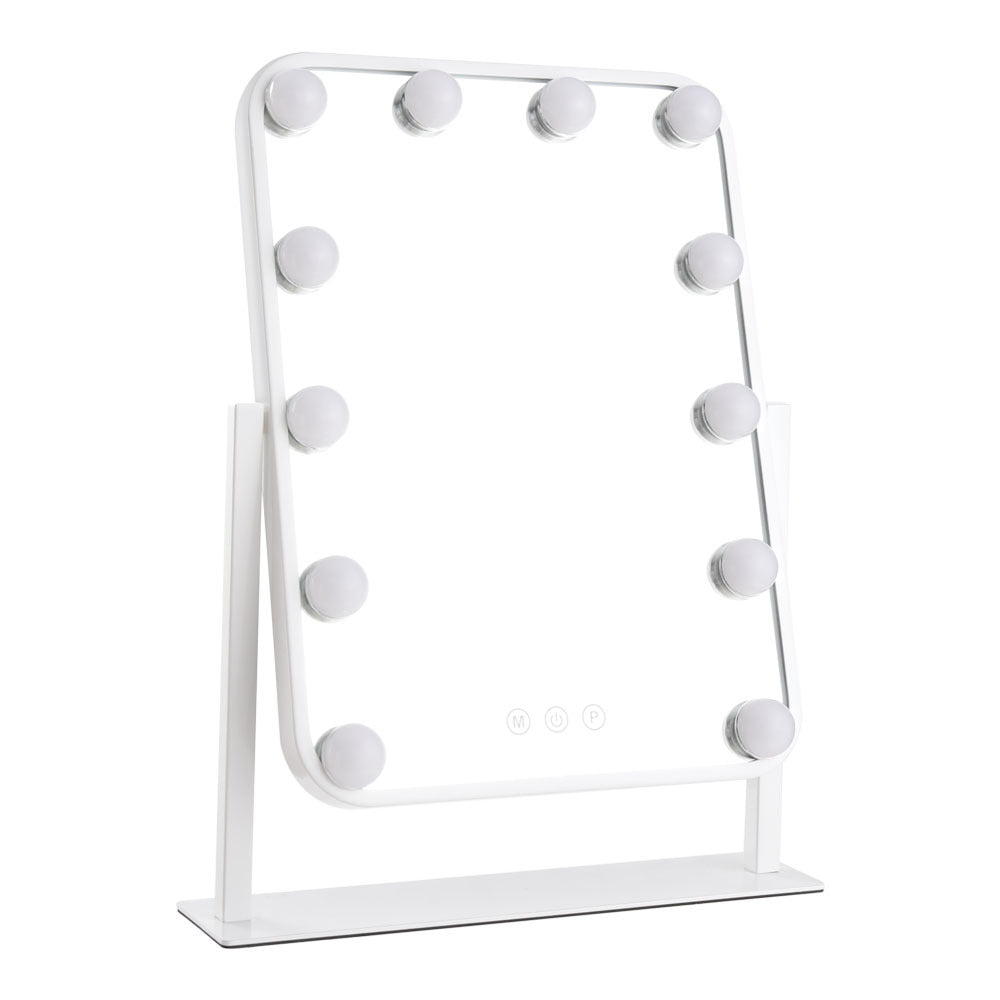 White Hollywood Vanity Makeup Mirror with 12 Bulbs