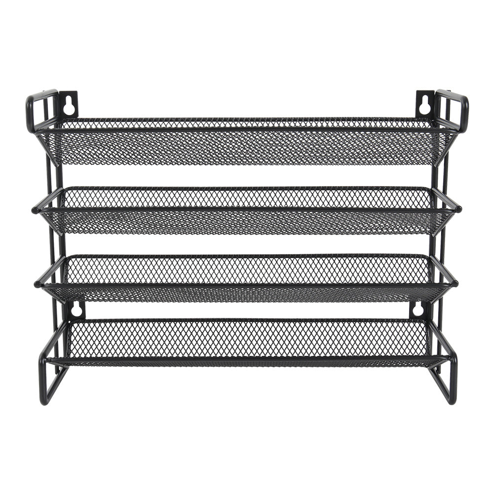 Black 4 Tier Metal Spice Rack Organizer