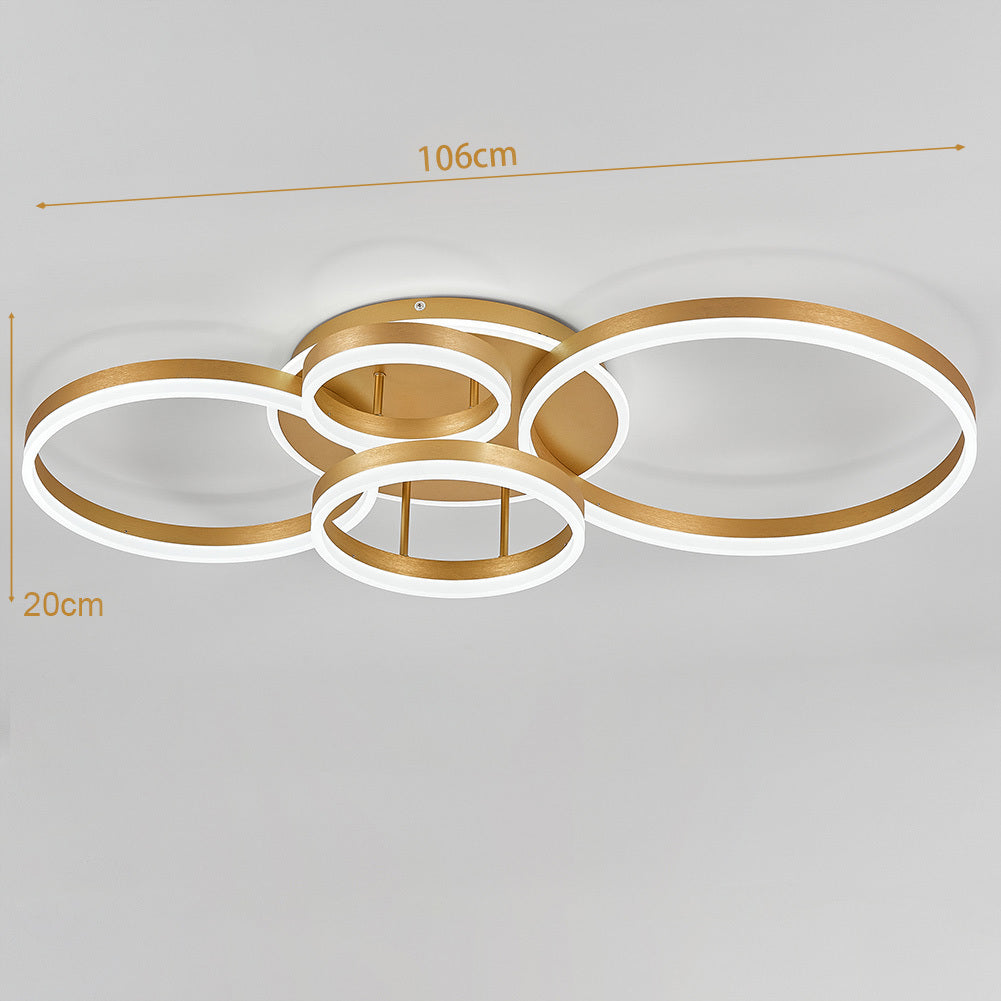 Modern Round LED Ceiling Light 5 Circle Cool White