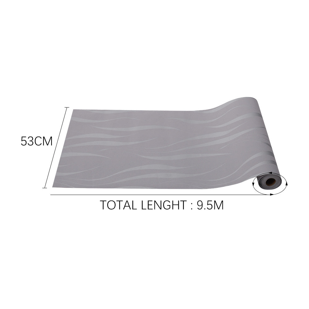 Silver Grey 3D Curved Strip Self Adhesive Wallpaper