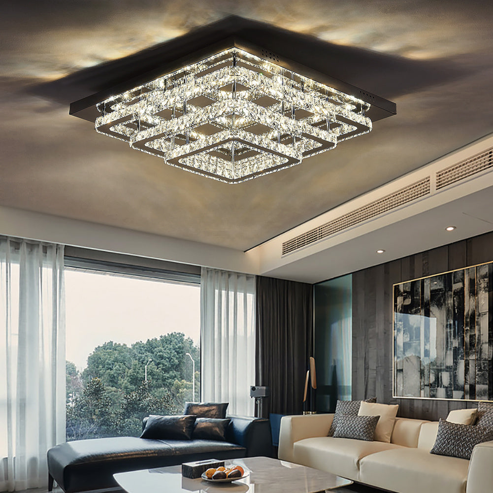 Modern LED Ceiling Light Crystal Lamp 60CM Dimmable