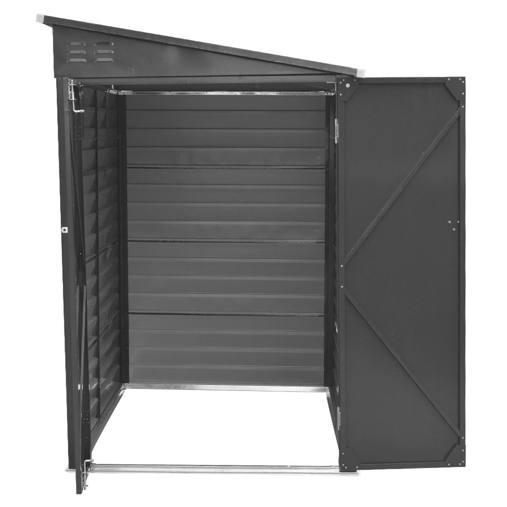 Charcoal Black Outdoor Garden Steel Storage Shed