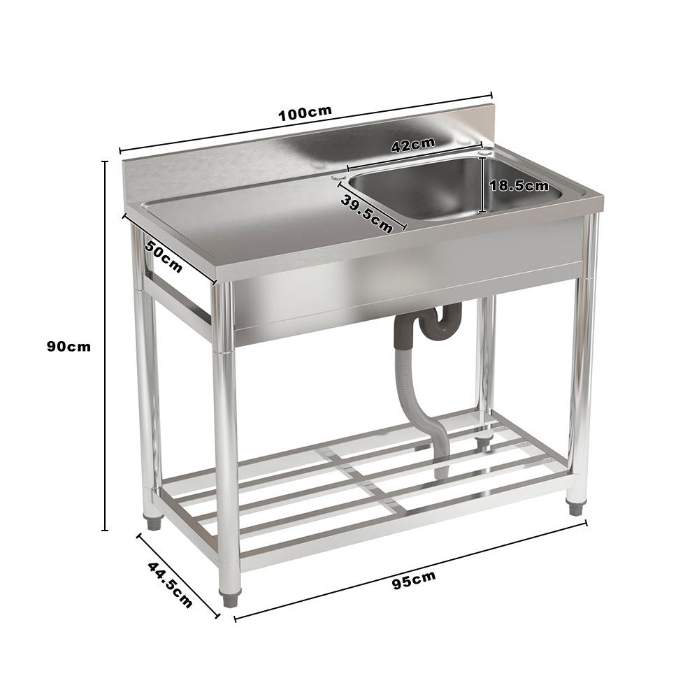 Stainless Steel Commercial Sink with Bowl Side Platform