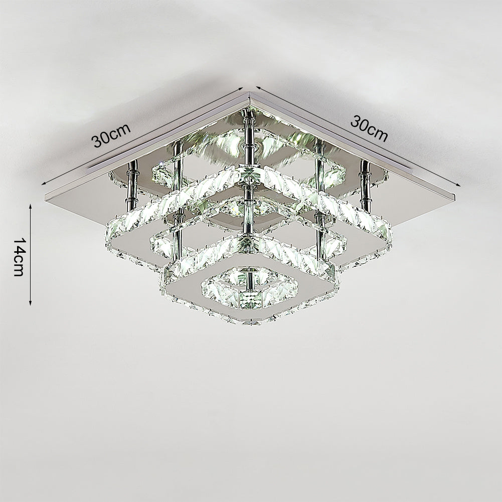 36W LED Ceiling Light Crystal Pendant Lamp, Cool White