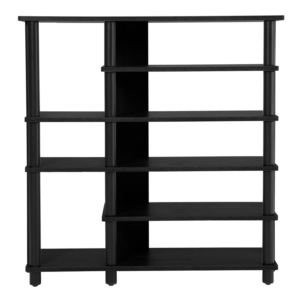 Black Open Style Wood Shoe Rack