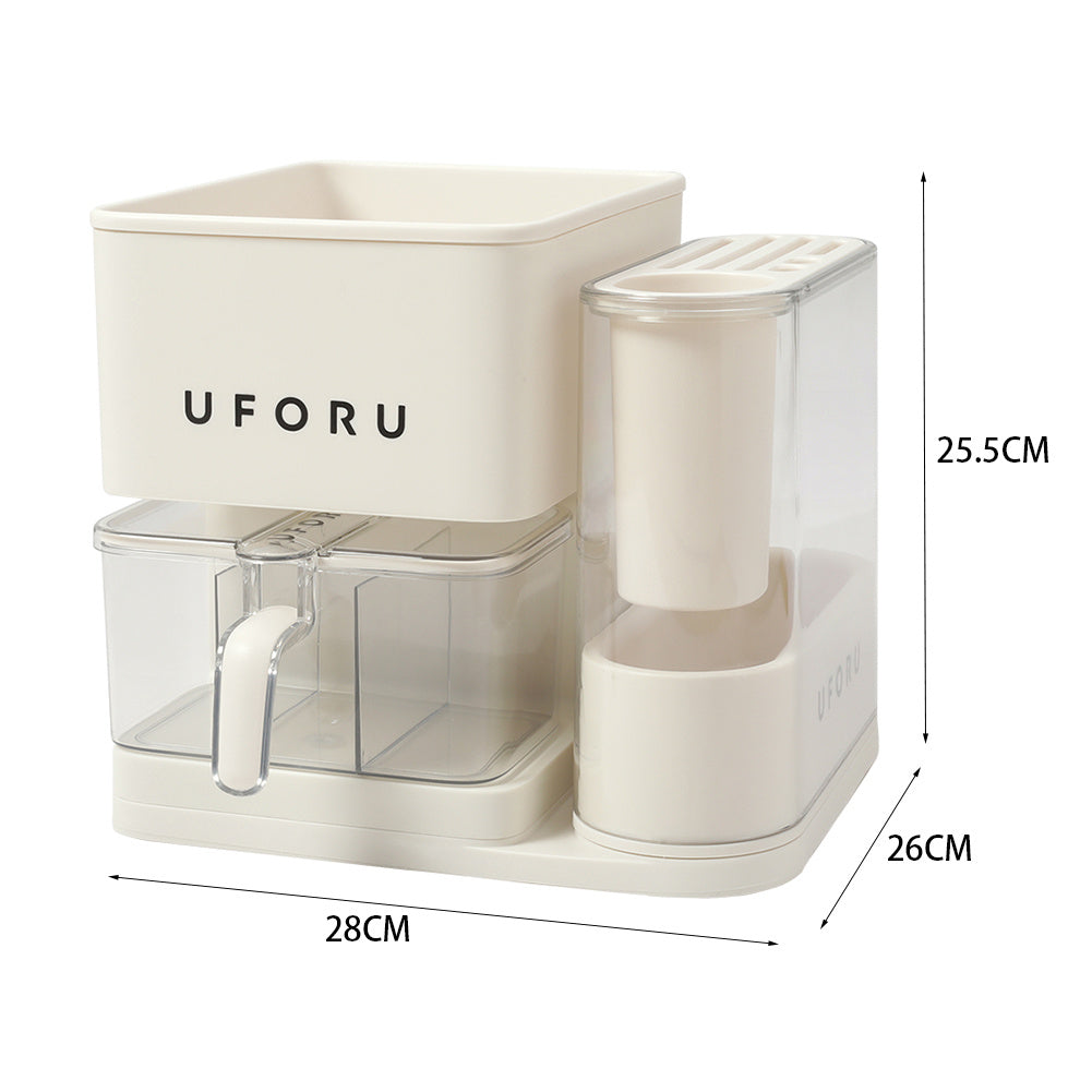 3 in 1 Kitchen Seasoning Box Spice Rack Knife Block