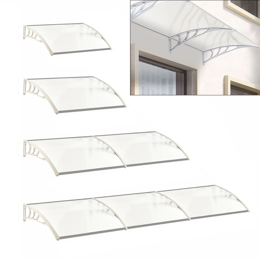 Door Canopy Awning Window Rain Snow Shelter Curved Sheet White 270CM